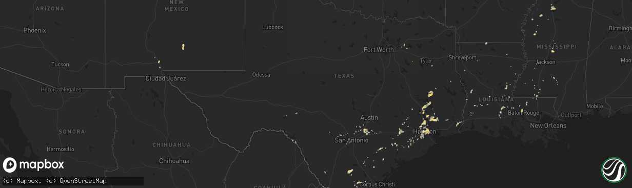 Hail map in Texas on May 30, 2015