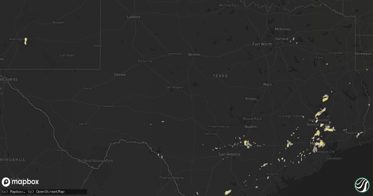 Hail map in Texas on May 30, 2015
