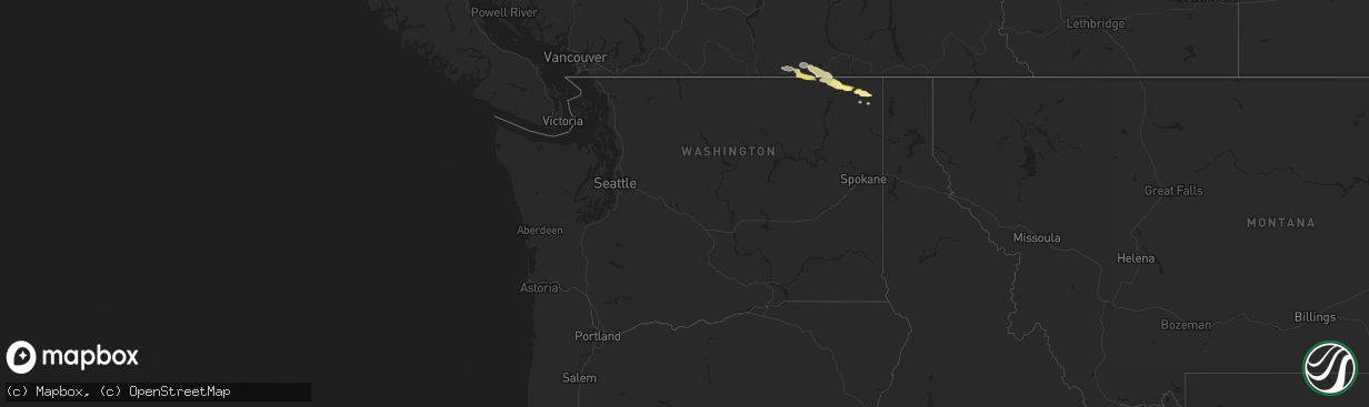 Hail map in Washington on May 30, 2015