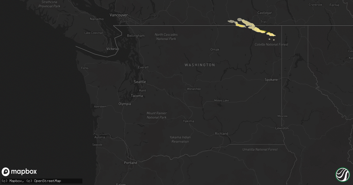 Hail map in Washington on May 30, 2015