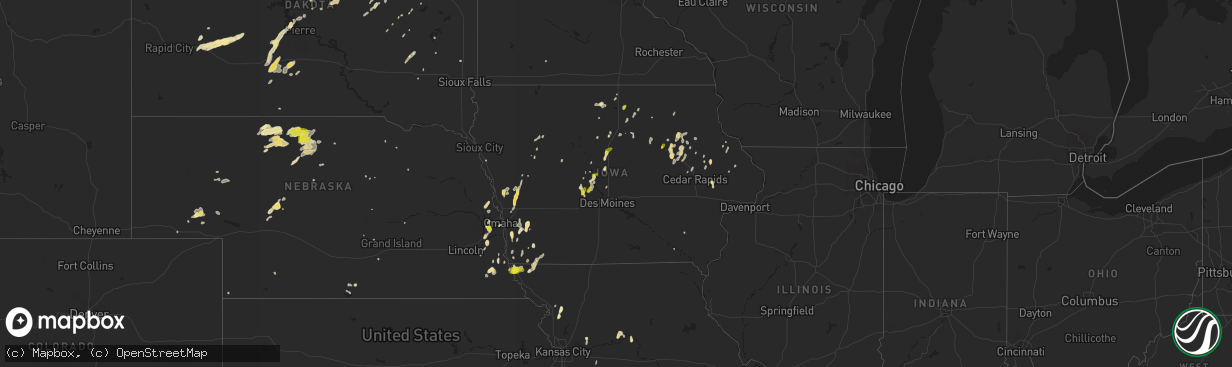 Hail map in Iowa on May 30, 2016