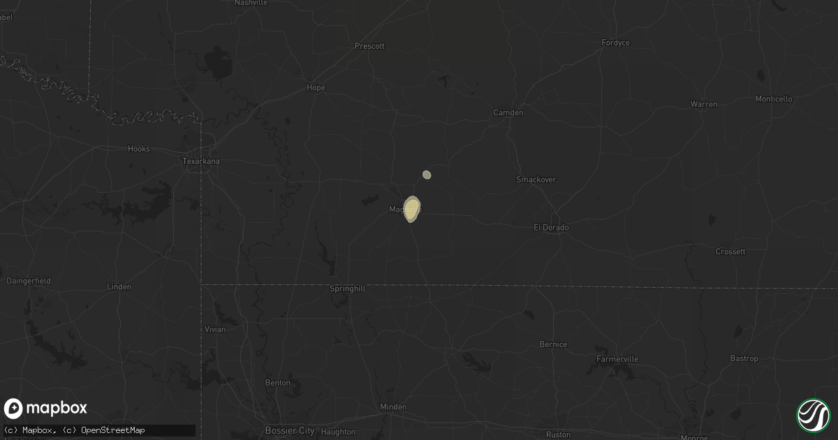 Hail map in Magnolia, AR on May 30, 2016