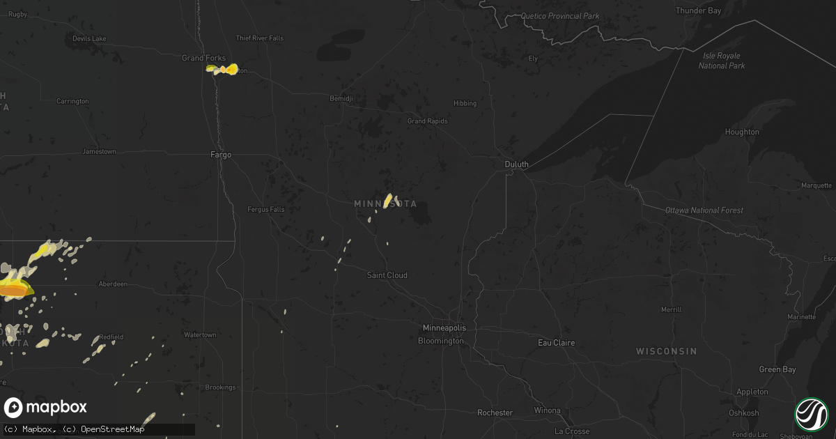 Hail map in Minnesota on May 30, 2016