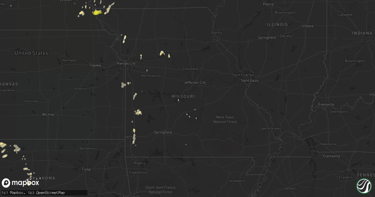 Hail map in Missouri on May 30, 2016