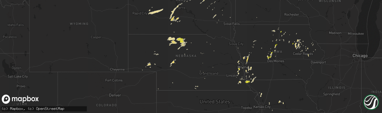 Hail map in Nebraska on May 30, 2016