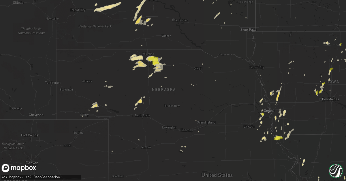 Hail map in Nebraska on May 30, 2016