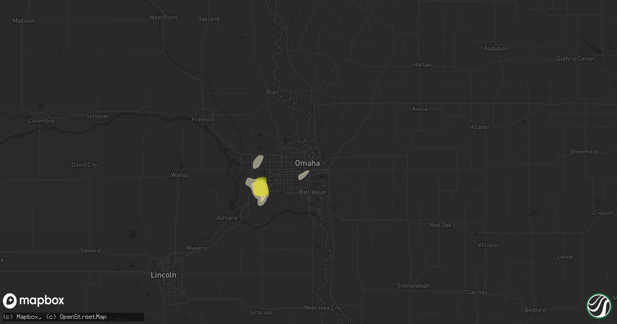 Hail map in Omaha, NE on May 30, 2016