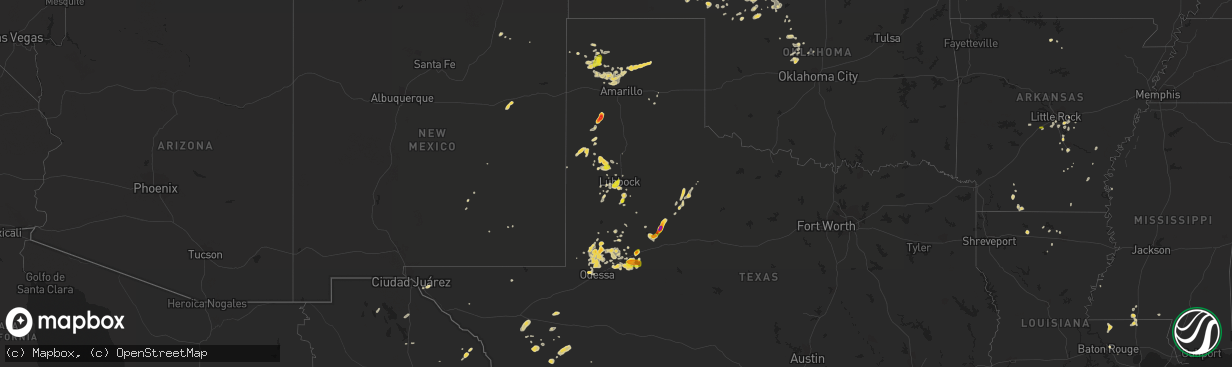 Hail map on May 30, 2016