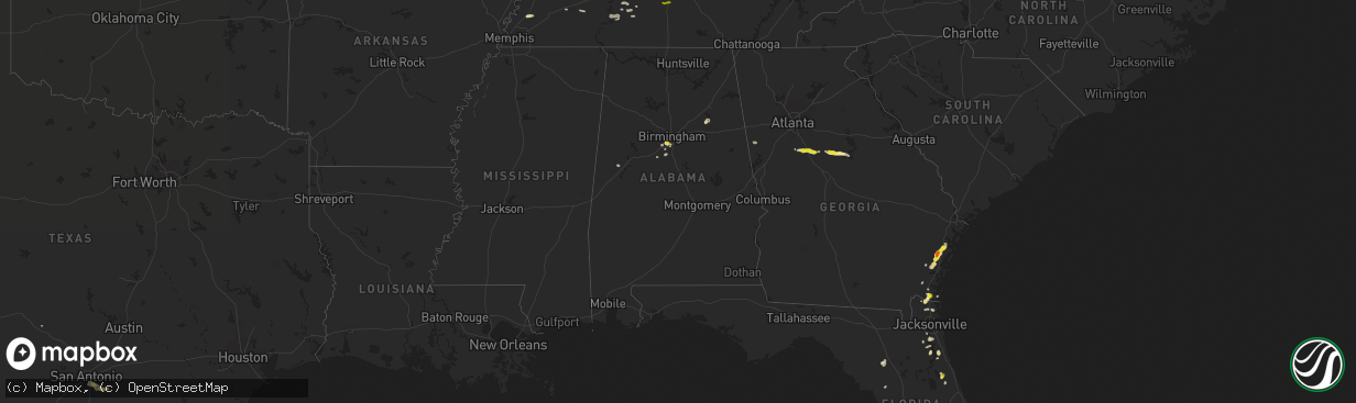 Hail map in Alabama on May 30, 2017