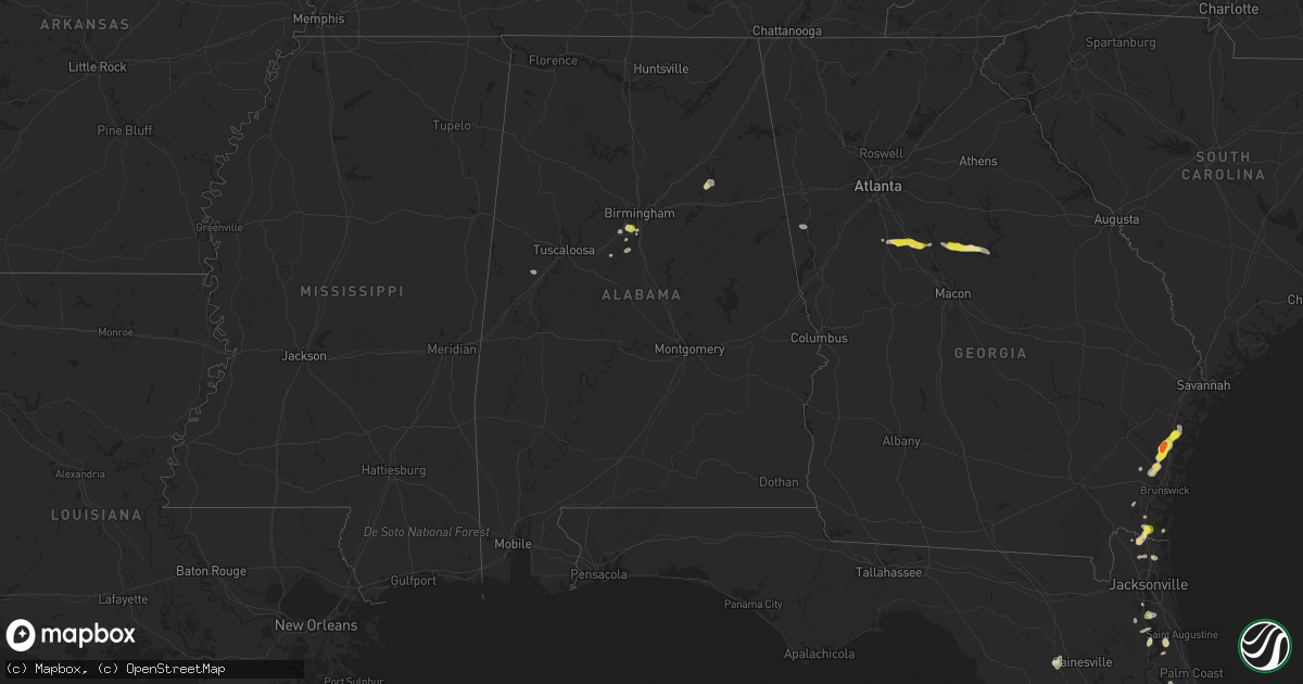 Hail map in Alabama on May 30, 2017