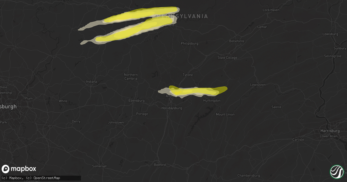 Hail map in Altoona, PA on May 30, 2017