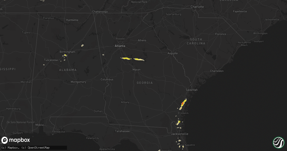 Hail map in Georgia on May 30, 2017
