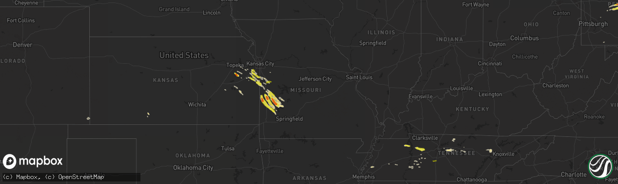 Hail map in Missouri on May 30, 2017