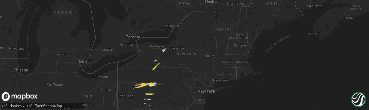 Hail map in New York on May 30, 2017