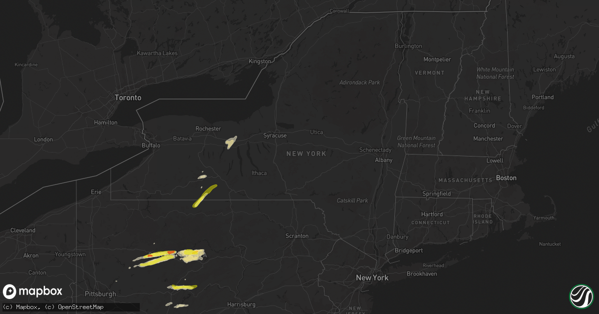 Hail map in New York on May 30, 2017