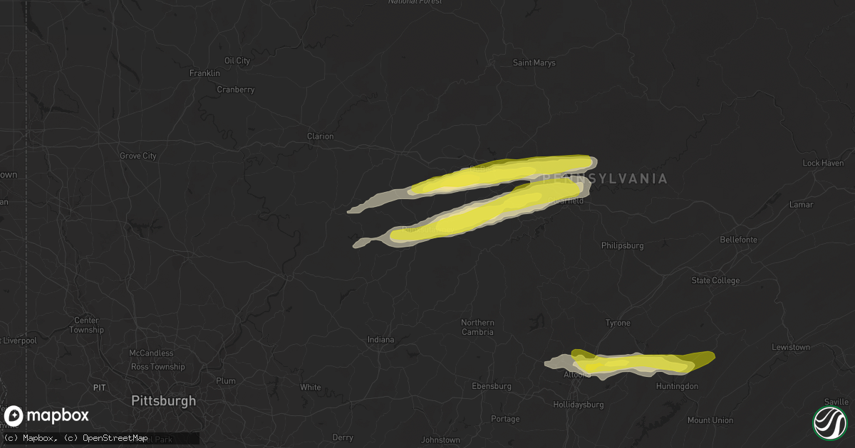 Hail map in Punxsutawney, PA on May 30, 2017