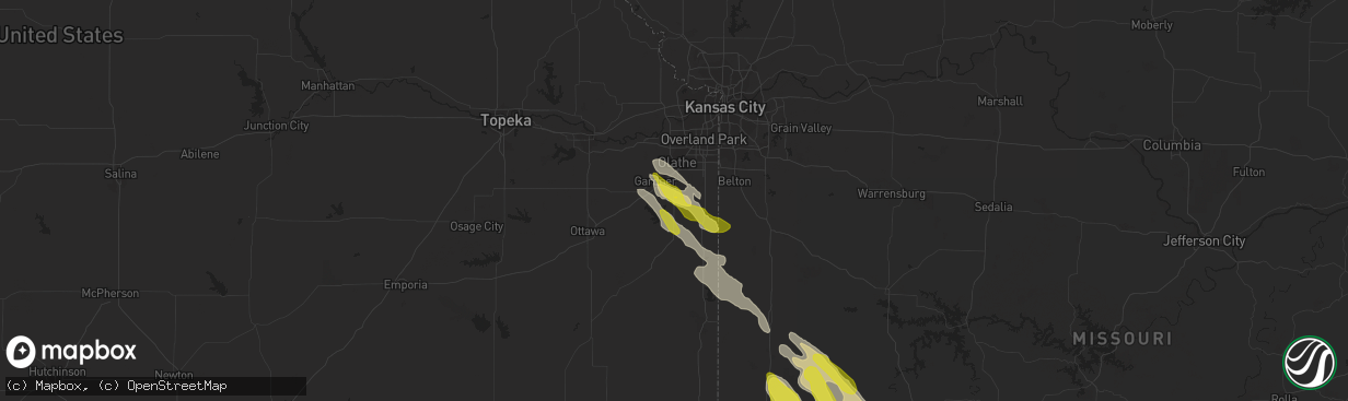 Hail map in Spring Hill, KS on May 30, 2017