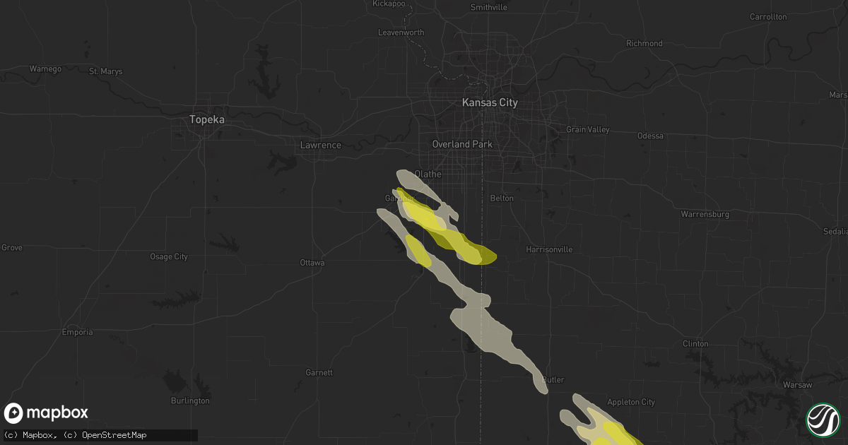 Hail map in Spring Hill, KS on May 30, 2017