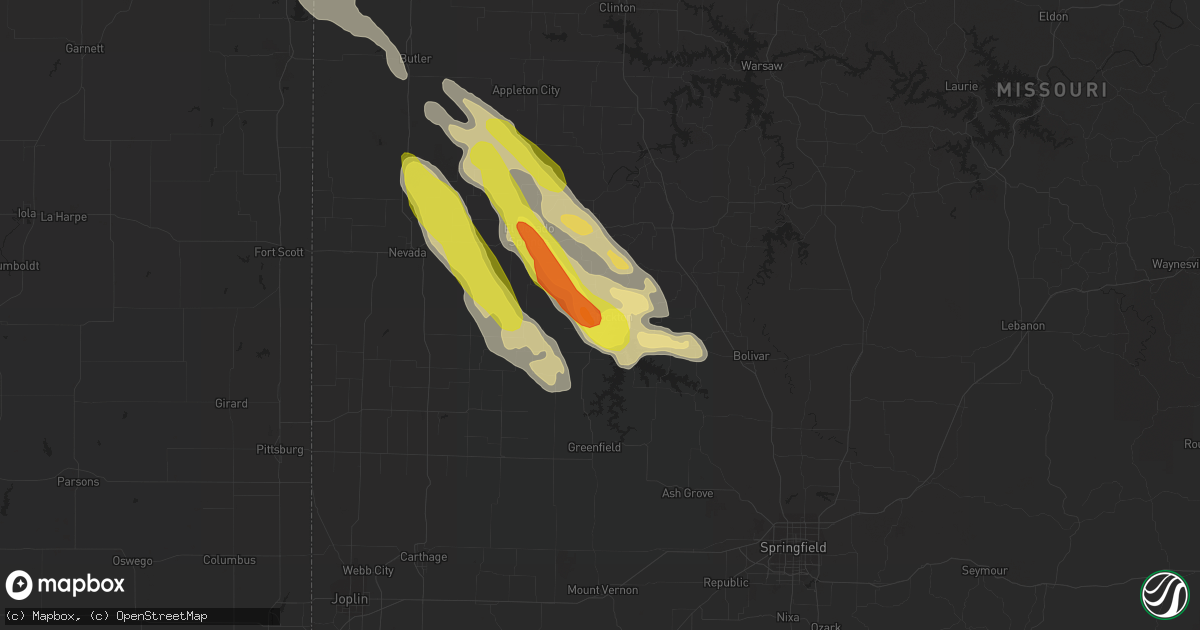 Hail map in Stockton, MO on May 30, 2017
