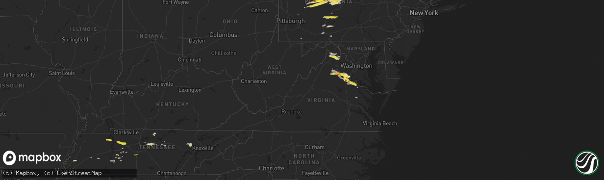 Hail map in Virginia on May 30, 2017