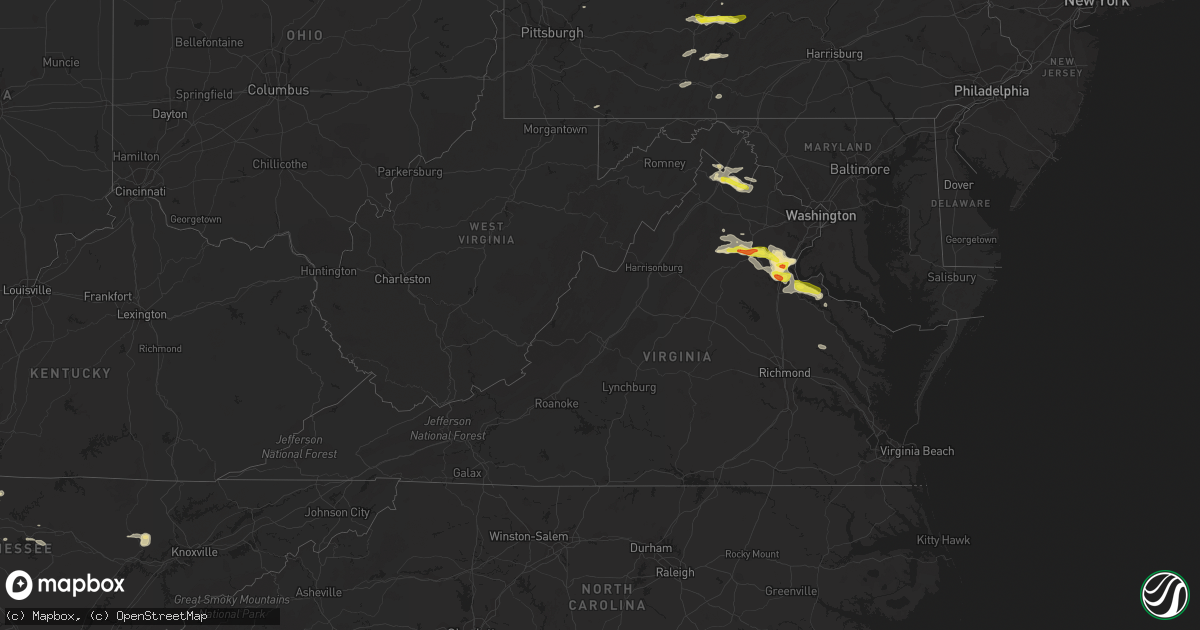 Hail map in Virginia on May 30, 2017