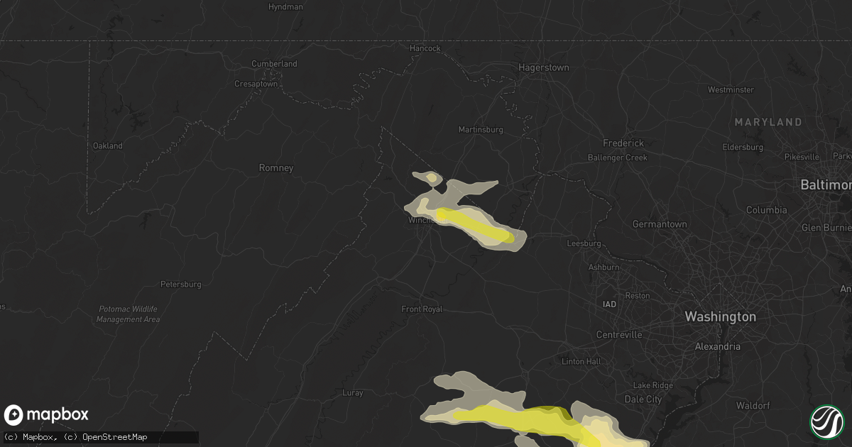 Hail map in Winchester, VA on May 30, 2017