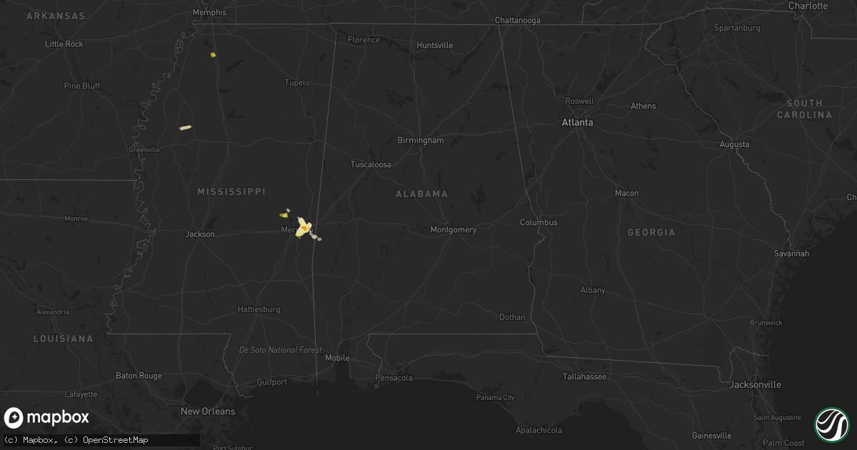 Hail map in Alabama on May 30, 2018