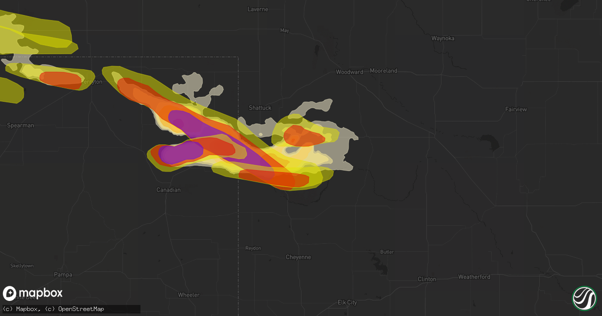 Hail map in Arnett, OK on May 30, 2018