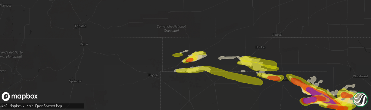 Hail map in Boise City, OK on May 30, 2018