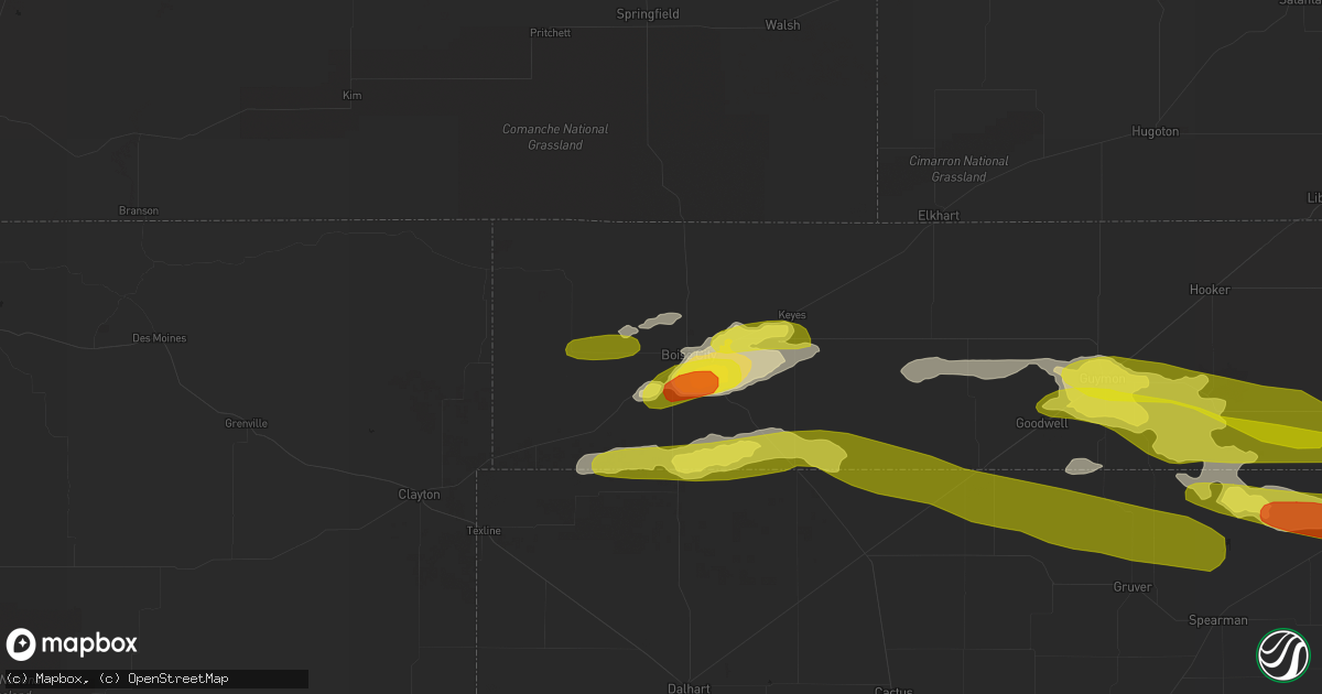 Hail map in Boise City, OK on May 30, 2018