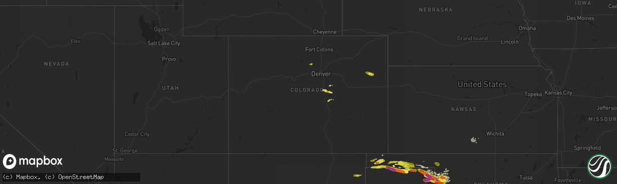 Hail map in Colorado on May 30, 2018