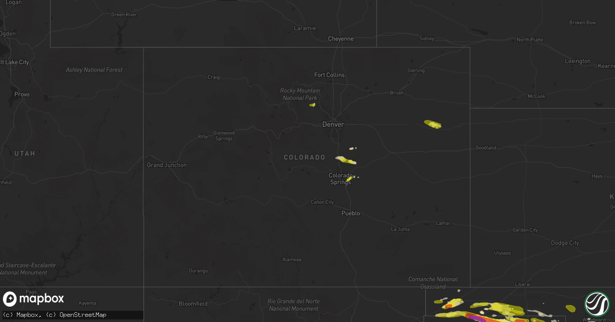 Hail map in Colorado on May 30, 2018