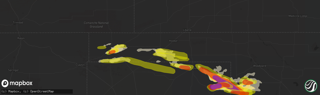 Hail map in Guymon, OK on May 30, 2018