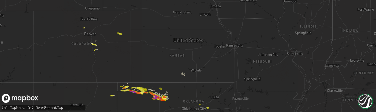 Hail map in Kansas on May 30, 2018