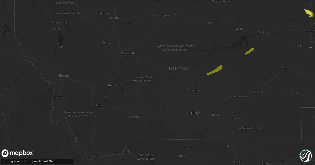 Hail map in Montana on May 30, 2018