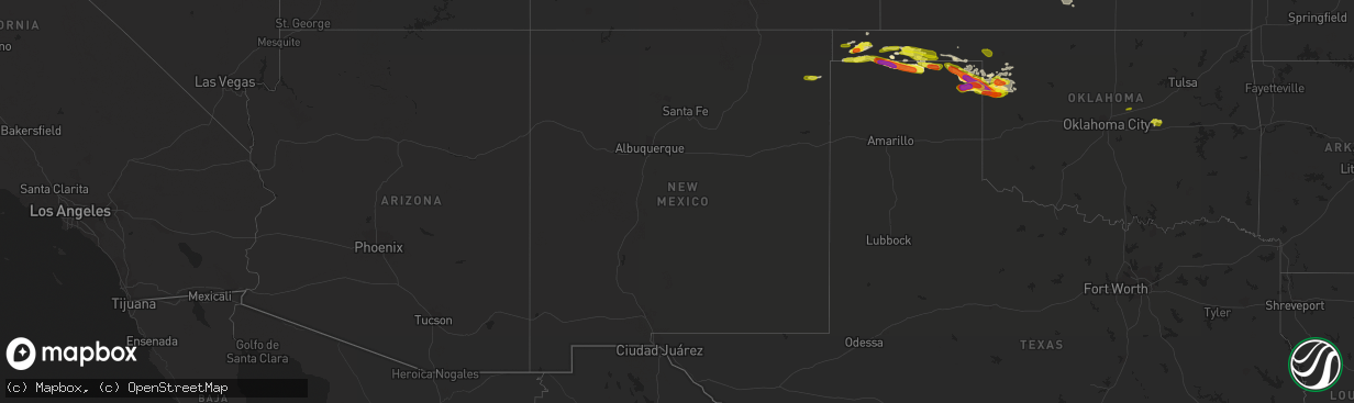 Hail map in New Mexico on May 30, 2018