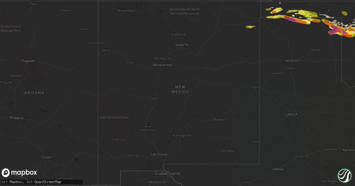 Hail map in New Mexico on May 30, 2018