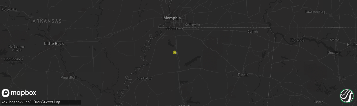 Hail map in Senatobia, MS on May 30, 2018