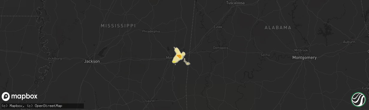 Hail map in Toomsuba, MS on May 30, 2018