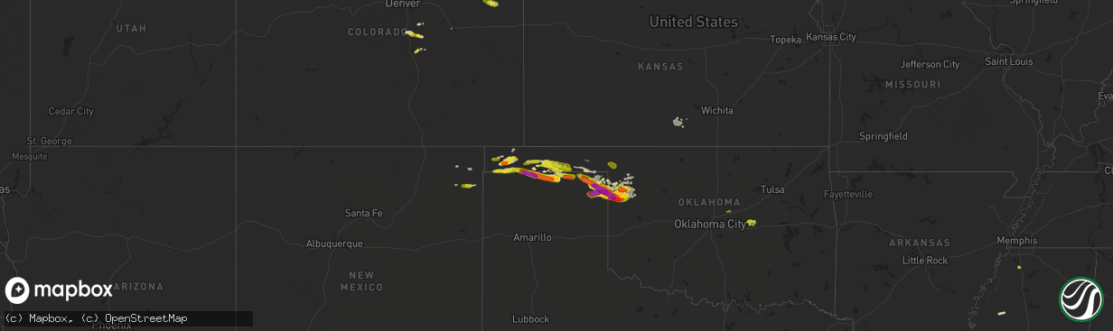 Hail map on May 30, 2018