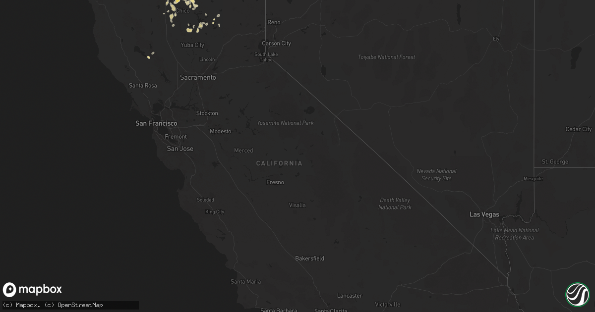 Hail map in California on May 30, 2019