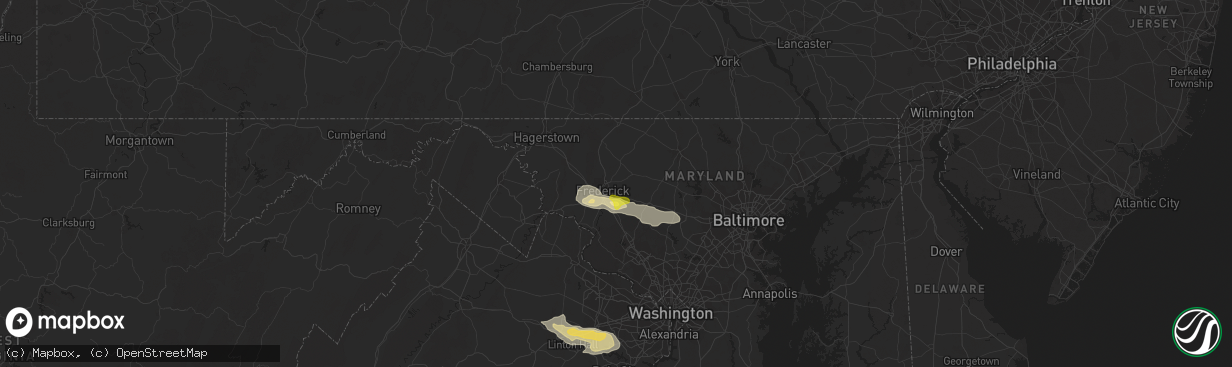 Hail map in Frederick, MD on May 30, 2019