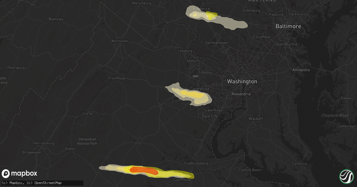 Hail map in Gainesville, VA on May 30, 2019