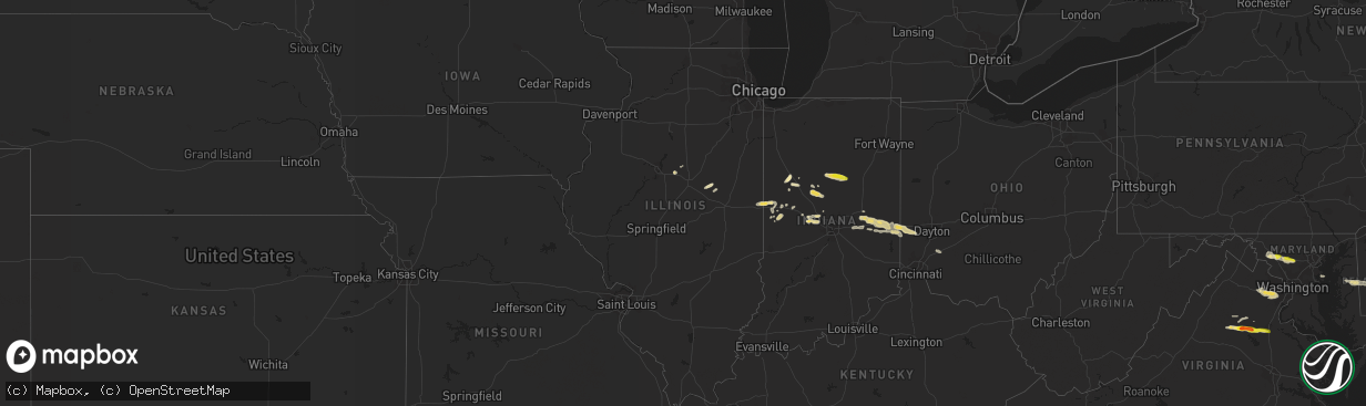 Hail map in Illinois on May 30, 2019