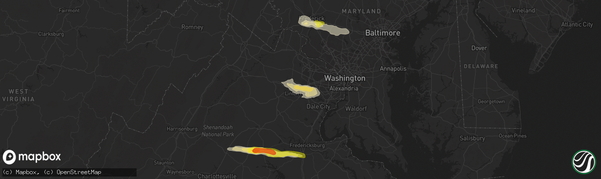 Hail map in Manassas, VA on May 30, 2019