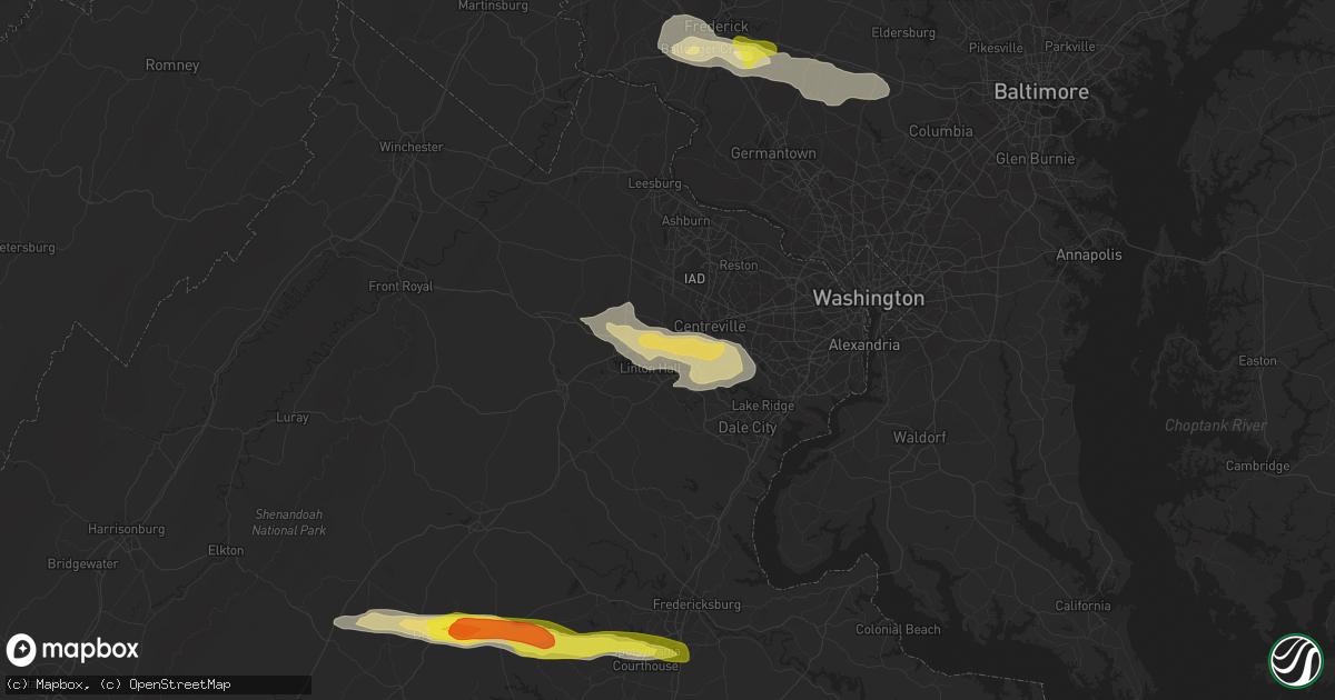 Hail map in Manassas, VA on May 30, 2019