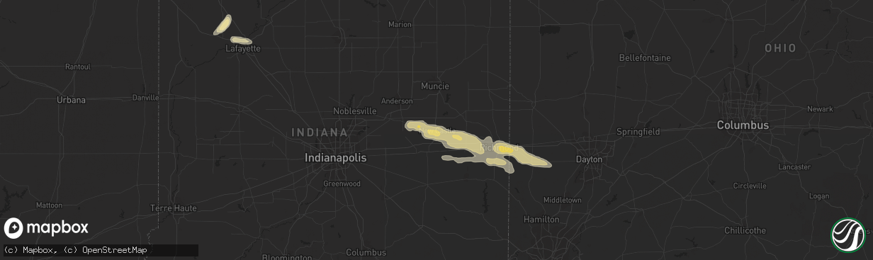 Hail map in New Castle, IN on May 30, 2019