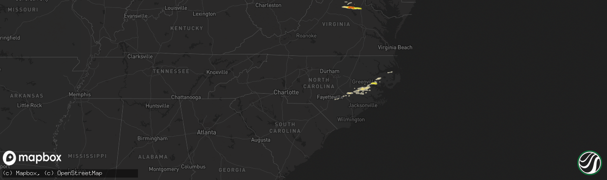 Hail map in North Carolina on May 30, 2019