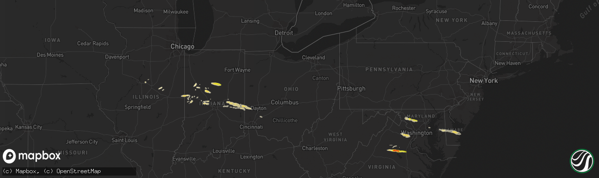 Hail map in Ohio on May 30, 2019
