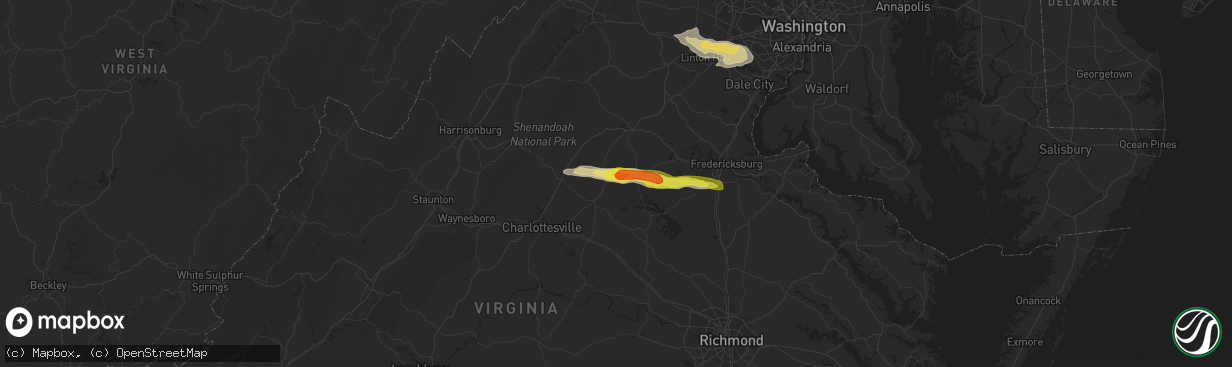 Hail map in Orange, VA on May 30, 2019